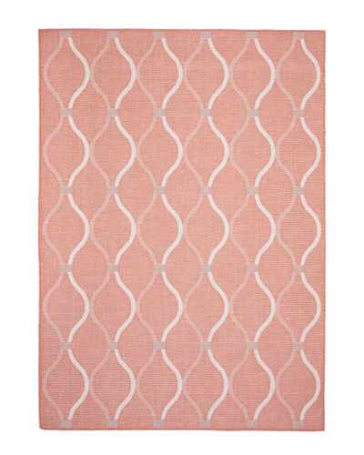 Ecarpet Veranda Abstract Indoor/ Outdoor Rug In Coral