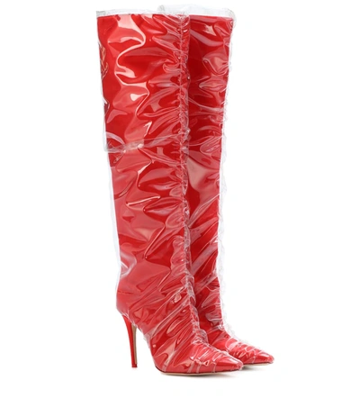 Jimmy Choo X Off-white Elisabeth 100 Satin Boots In Red