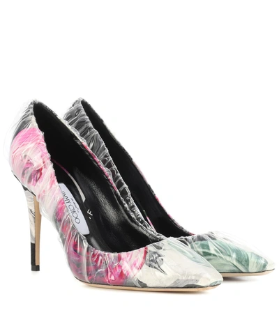 Jimmy Choo X Off-white Anne 100 Floral Jacquard Pumps In Multicoloured