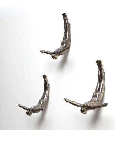 Global Views Wall Diver Thai Silver Leaf