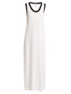Fendi Logo-print Cotton-knit Maxi Dress In White
