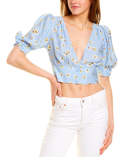 Destinaire Floral Top In Blue