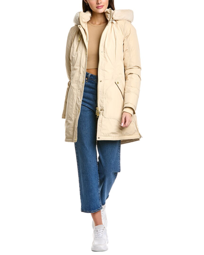 Nb Series By Nicole Benisti Claremont Leather-trim Down Coat In Beige
