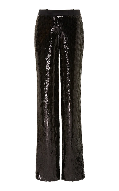 Michael Kors Straight-leg Sequined Trousers In Black