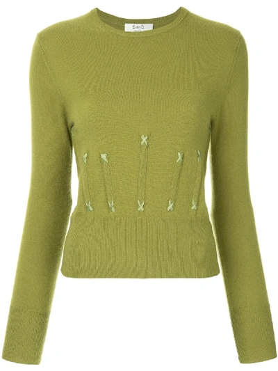 Sea Cailyn Corset Knit Cashmere Sweater In Green