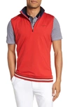 Ted Baker Gala Trim Golf Quarter-zip Vest In Red