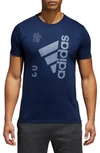 Adidas Originals Jersey Hack Crewneck T-shirt In Collegiate Navy / Raw Steel
