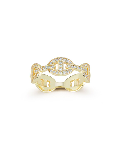 Chloe & Madison Chloe And Madison 14k Over Silver Cz Mariner Link Ring