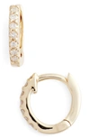 Dana Rebecca Designs Mini Diamond Huggie Hoop Earrings In Yellow Gold