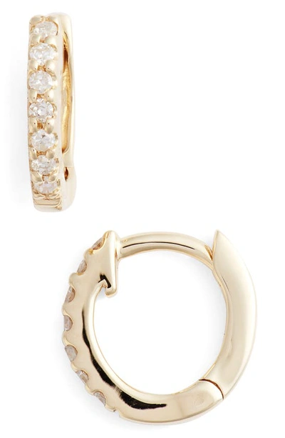 Dana Rebecca Designs Mini Diamond Huggie Hoop Earrings In Yellow Gold