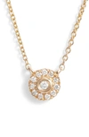 Dana Rebecca Designs Lauren Joy Mini Diamond Disc Necklace In Yellow Gold