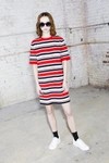 Marc Jacobs Striped Cocoon Dress In Red Multi