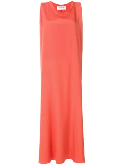Valentino Boxy Fit Sleeveless Evening Dress In Coral