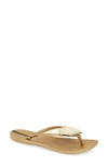 Ipanema Wave Heart Flip Flop In Gold/ Gold