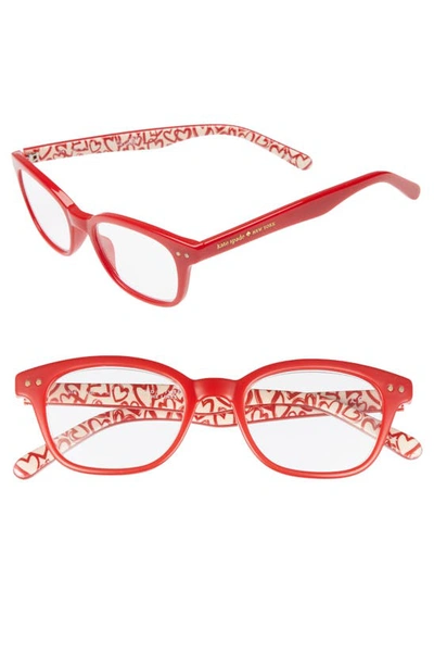 Kate Spade Rebecca 47mm Reading Glasses - Red In Clear