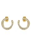 Adore Organic Circle Hoop Rhinestone Earrings In Gold