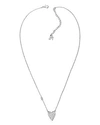 Adore Pointed Heart Necklace, 16 In Silver