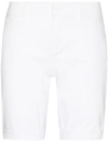Paige Jax Roll Cuff Denim Bermuda Shorts In White