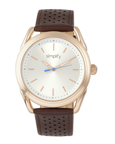 Simplify Unisex The 5900 Watch In Brown / Gold Tone / Rose / Rose Gold Tone / Silver