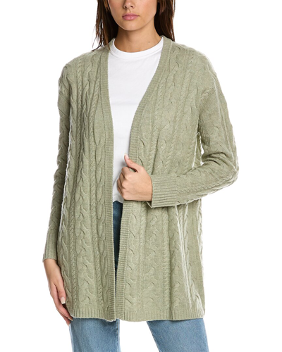 Hannah Rose Riley Cable Wool & Cashmere-blend Cardigan In Green