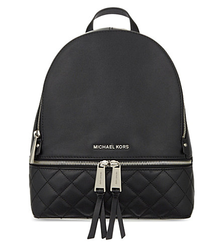 Michael Michael Kors Rhea Medium Leather Backpack In Black | ModeSens
