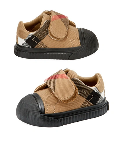 Burberry Beech Check Sneaker, Beige/black, Infant/toddler Sizes 3m-5t
