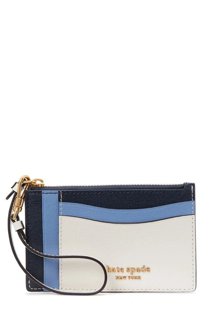 Kate Spade Morgan Colorblocked Card Case Wristlet In Cream