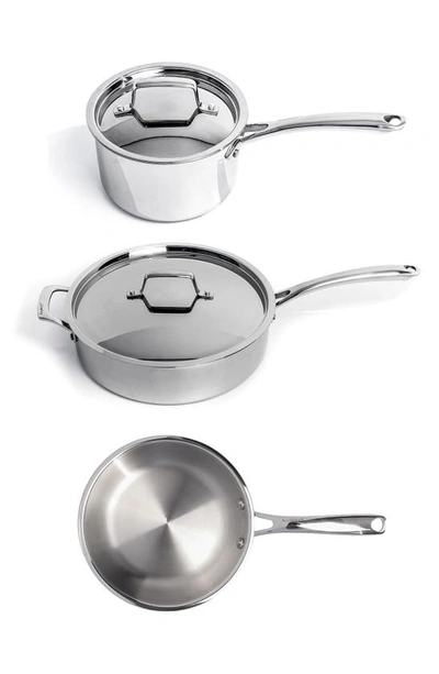 Berghoff 5-piece Professional Tri-ply 18/10 Stainless Steel Cookware Set In Silver