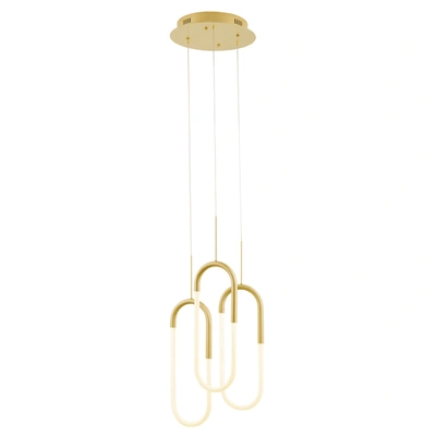 Finesse Decor Led Three Clips Chandelier In Gold