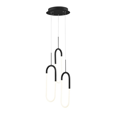 Finesse Decor Led Three Clips Chandelier In Black