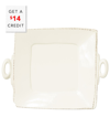 Vietri Lastra Linen Handled Square Platter