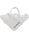 Balenciaga Xs Triangle Leather Shoulder Bag In White