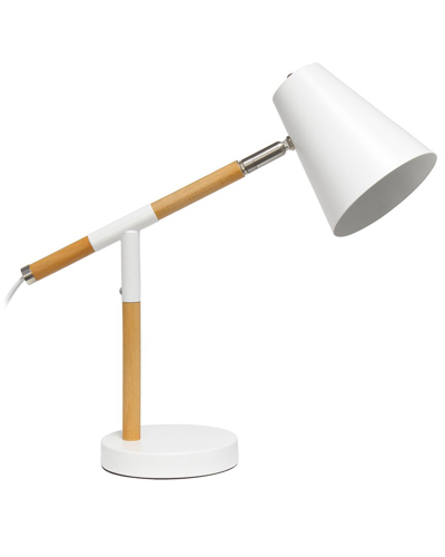 Lalia Home Laila Home Matte And Wooden Pivot Desk Lamp In Grey