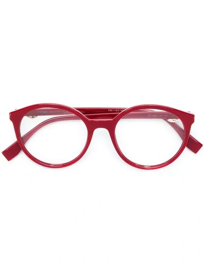 Fendi Round Glasses In Red