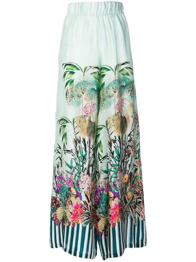 Black Coral Palace Jungle Trousers In Green
