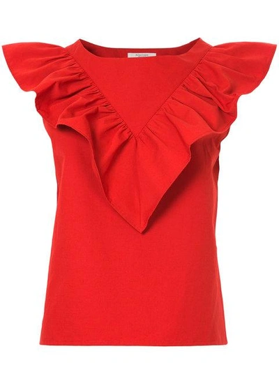 Atlantique Ascoli Frill Layered Blouse In Red