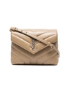 Saint Laurent Beige Loulou Small Quilted Leather Shoulder Bag In Nude&neutrals