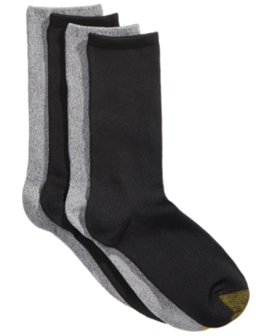 Gold Toe Women's 4-pack Casual Ultra-soft Socks, Created For Macys In Black/grey Assorted