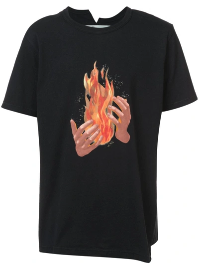 Off-white Fire Spliced Asymetrical Tee-shirt | ModeSens