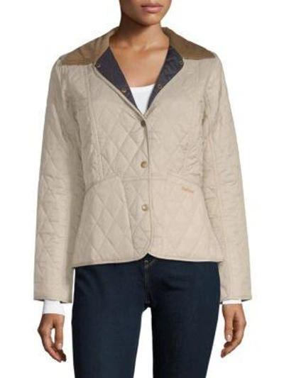 Barbour Summer Liddesdale Quilted Blazer In Pearl