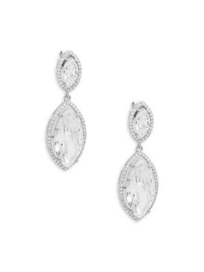Saks Fifth Avenue Crystal And Sterling Silver Double Drop Earrings