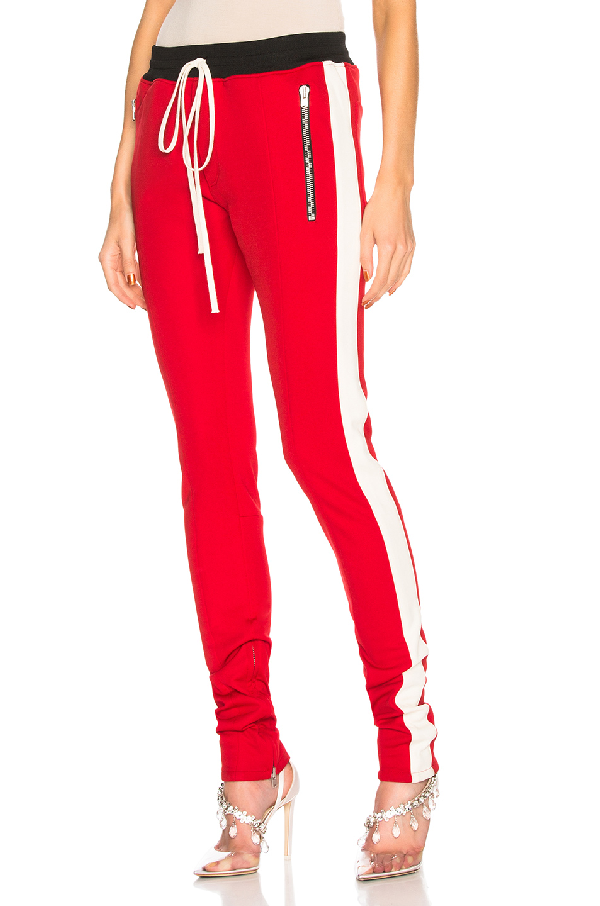fear of god red track pants