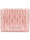 Miu Miu Matelassé Mini Wallet - Pink