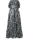 Lisa Marie Fernandez Strapless Ruffle Midi Dress In Black