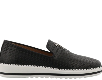 Giuseppe Zanotti Tim Woven Loafers In Black