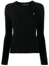 Polo Ralph Lauren Classic Cable Knit Wool & Cashmere Sweater In Black