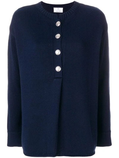 Allude Buttoned Knit Jumper In Blue