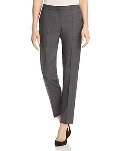 Hugo Boss Tiluna Grid-print Straight-leg Pants In Cozy Gray Fantasy