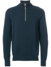 N•peal Carnaby Half Zip Sweater In Blue