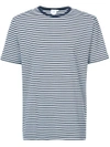 Sunspel Striped Fitted T In Blue